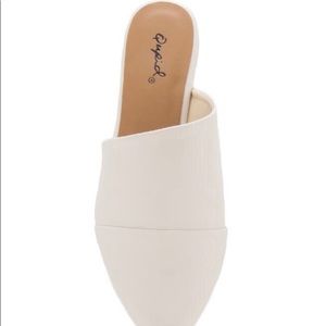 Off white leather mule flats